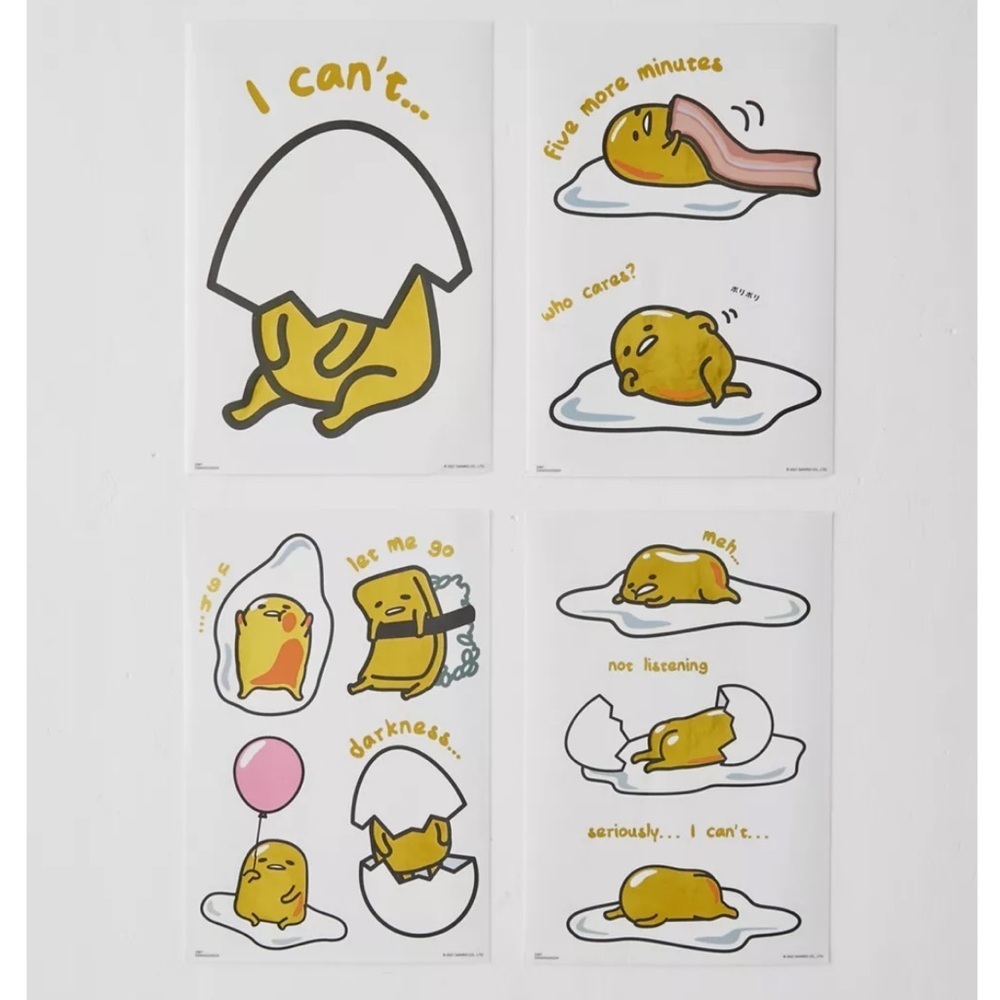 NWT Urban Outfitters Gudetama Device Decal Set - Picture 2 of 10